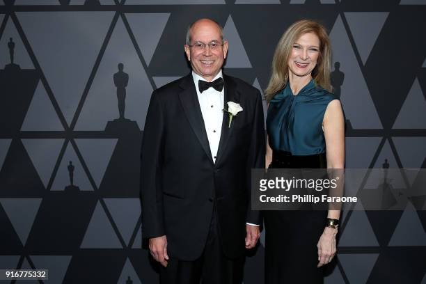 Chair of the Scientific and Techinical Awards Committee Ray Feeney and Academy CEO Dawn Hudson attend the Academy of Motion Picture Arts and...