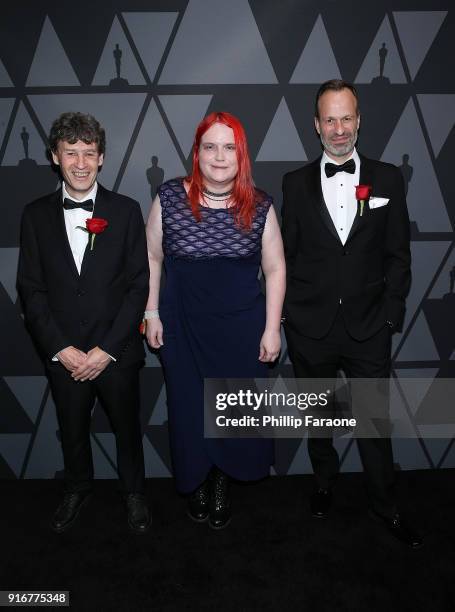 Jerry Huxtable, Abigail Brady, and Jon Wadelton attend the Academy of Motion Picture Arts and Sciences' Scientific and Technical Awards Ceremony on...