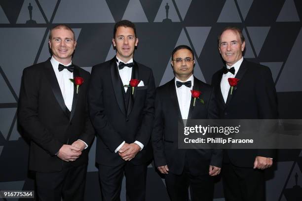 Brad Hurndell, Shane Buckham, Vikas Sathaye, and John Coyle attend the Academy of Motion Picture Arts and Sciences' Scientific and Technical Awards...