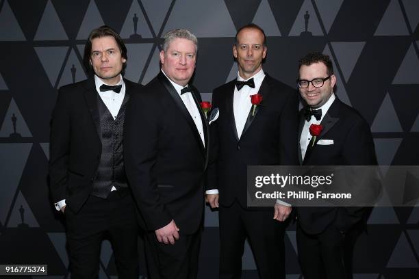 Martin Watt, Alex Wells, Jason Reisig, and Alex Powell attend the Academy of Motion Picture Arts and Sciences' Scientific and Technical Awards...