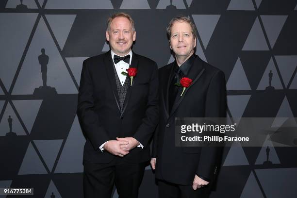 Jonathan Egstad and Bill Spitzak attend the Academy of Motion Picture Arts and Sciences' Scientific and Technical Awards Ceremony on February 10,...