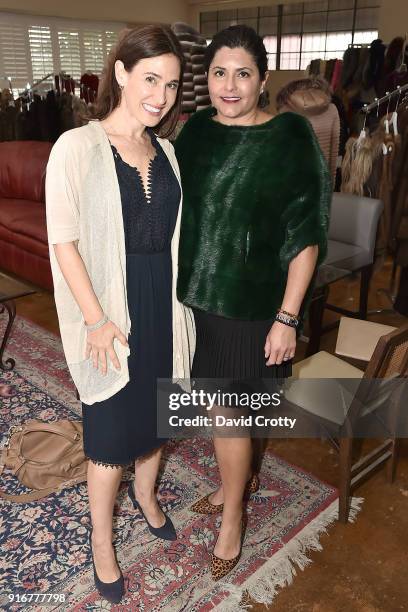 Julie Street and Iran Hopkins attend the Somper Furs Hosts Birthday Tea Party Honoring Iran Hopkins on February 10, 2018 in Los Angeles, California.