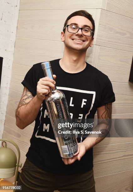 Christian Siriano attends Christian Siriano NYFW 10th Anniversary Collection after party with Belvedere Vodka at Moxy Hotel on February 10, 2018 in...