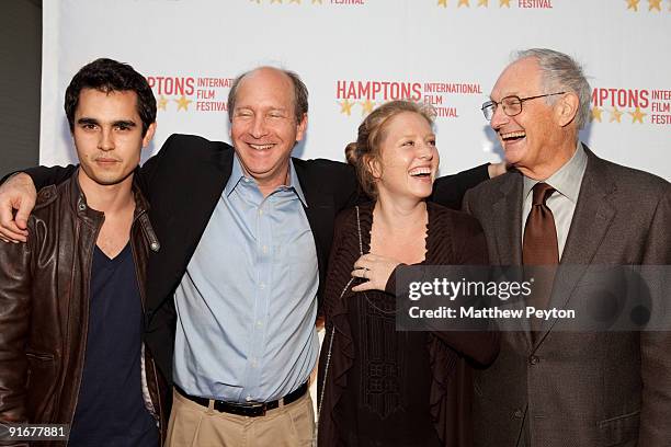 Actor Max Minghela, program director of the Alfred P. Sloan Foundation Doron Weber, director Amy Redford, and actor Alan Alda arrive at the Sloan...