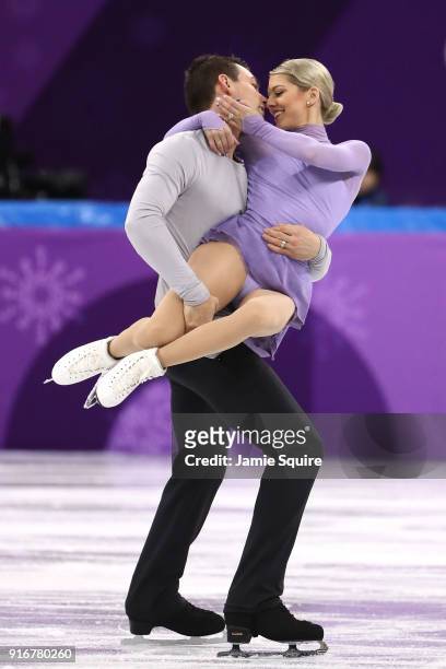 Alexa Scimeca Knierim and Chris Knierim of the United States compete in the Figure Skating Team Event  Pairs Free Skating on day two of the...