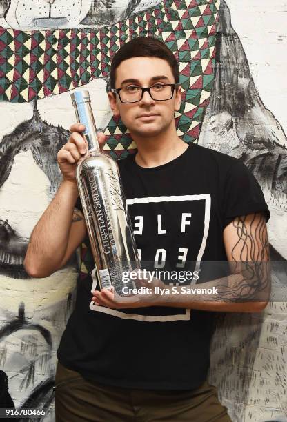 Christian Siriano attends Christian Siriano NYFW 10th Anniversary Collection after party with Belvedere Vodka at Moxy Hotel on February 10, 2018 in...