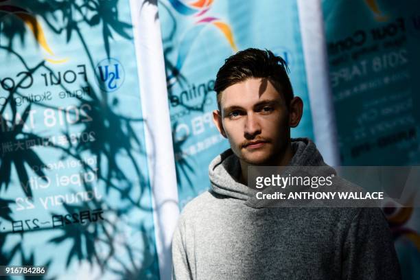 In this picture taken on January 27 Australian figure skater Harley Windsor poses during an interview with AFP outside the venue of the ISU Four...