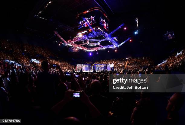 General view of the Octagon during the UFC 221 event at Perth Arena on February 11, 2018 in Perth, Australia.