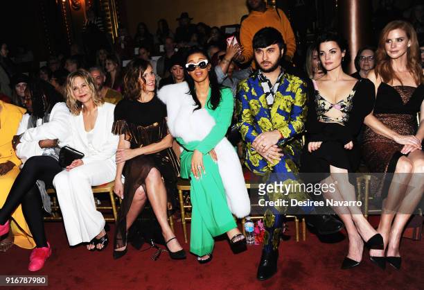 Whoopi Goldberg, Meg Ryan, Molly Shannon, Cardi B, Brad Walsh, Jaimie Alexander and Sarah Rafferty attend the Christian Siriano fashion show during...