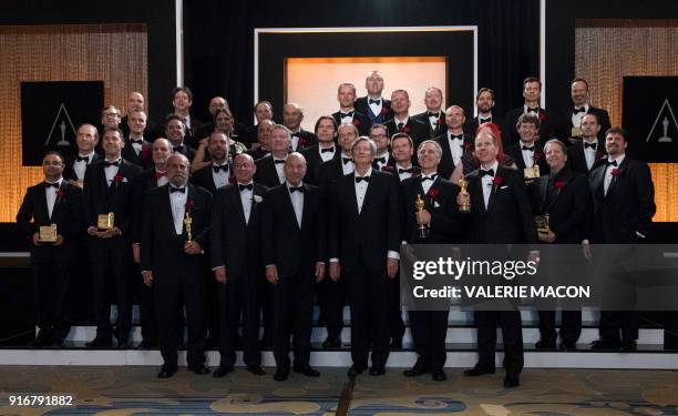 Jonathan Erland, Ray Feeney, Sir Patrick Stewart, Academu President John Bailey, Kim Davidson, Mark Elendt, Bill Spitzak2nd Row: Vikas Sathaye, Shane...