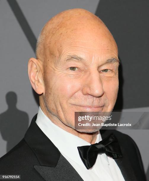 Patrick Stewart attends the Academy of Motion Picture Arts and Sciences' Scientific and Technical Awards Ceremony on February 10, 2018 in Los...