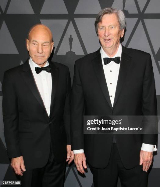 Patrick Stewart and John Bailey attend the Academy of Motion Picture Arts and Sciences' Scientific and Technical Awards Ceremony on February 10, 2018...