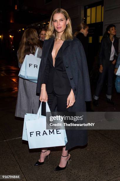 Sarah Foster is seen in Midtown on February 10, 2018 in New York City.