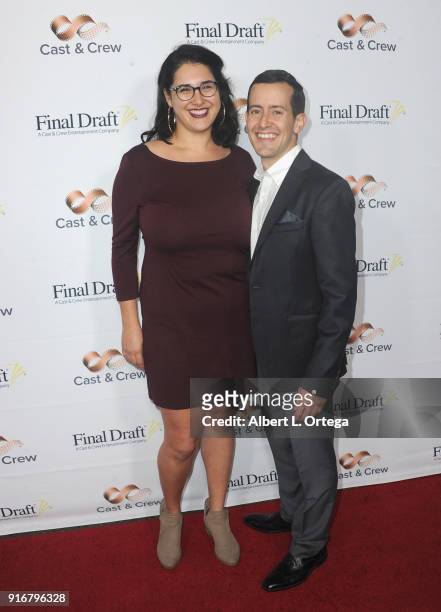 Daniela Garcia-Brecek and Jorge Gonzalez arrive for the 13th Annual Final Draft Awards held at Paramount Theatre on February 8, 2018 in Hollywood,...