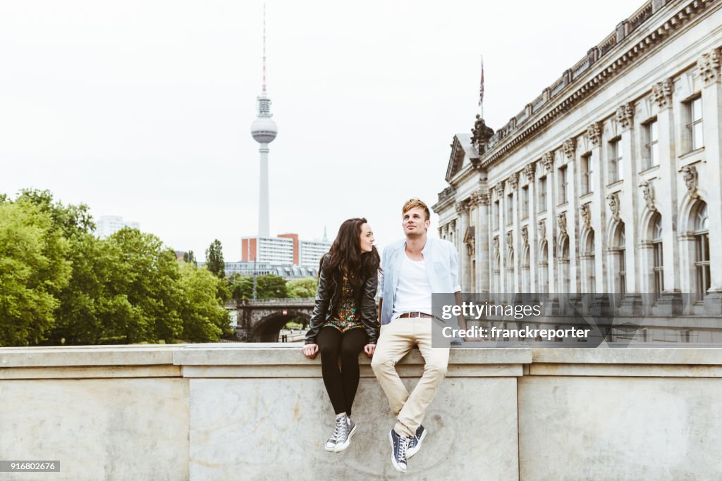 Tourist reading a map in berlin