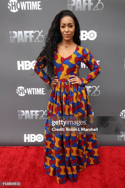 Musical Artist and Author Amina Pankey attends "Lalo's House" Red Carpet & Screening at Cinemark Baldwin Hills Crenshaw Plaza 15 on February 10, 2018...