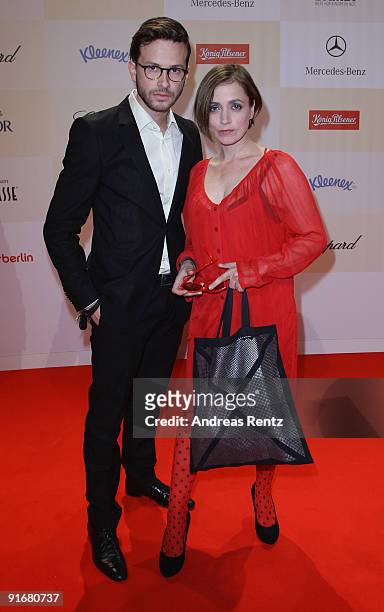 Franz Dinda and Anna Thalbach arrive for the 'Tribute To Bambi 2009' at The Station on October 9, 2009 in Berlin, Germany.