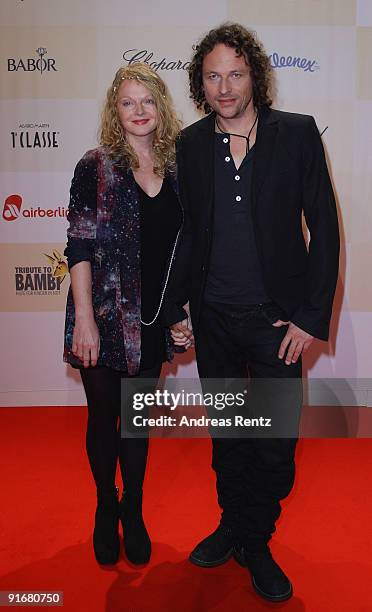 Inga Humpe and Tommi Eckart arrive for the 'Tribute To Bambi 2009' at The Station on October 9, 2009 in Berlin, Germany.