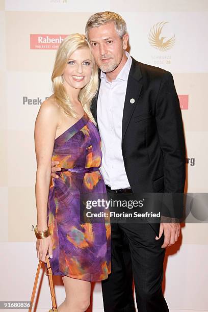 Host Tanja Buelter and Nenad Drobnjak arrive for the 'Tribute To Bambi 2009' at the station on October 9, 2009 in Berlin, Germany.