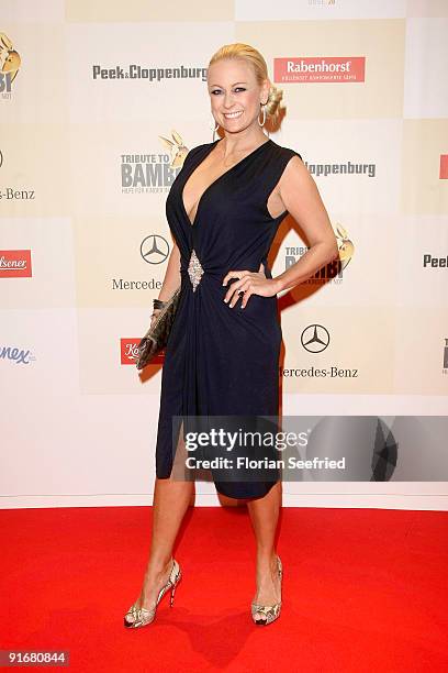 Actress Jenny Elvers-Elbertzhagen arrives for the 'Tribute To Bambi 2009' at the station on October 9, 2009 in Berlin, Germany.