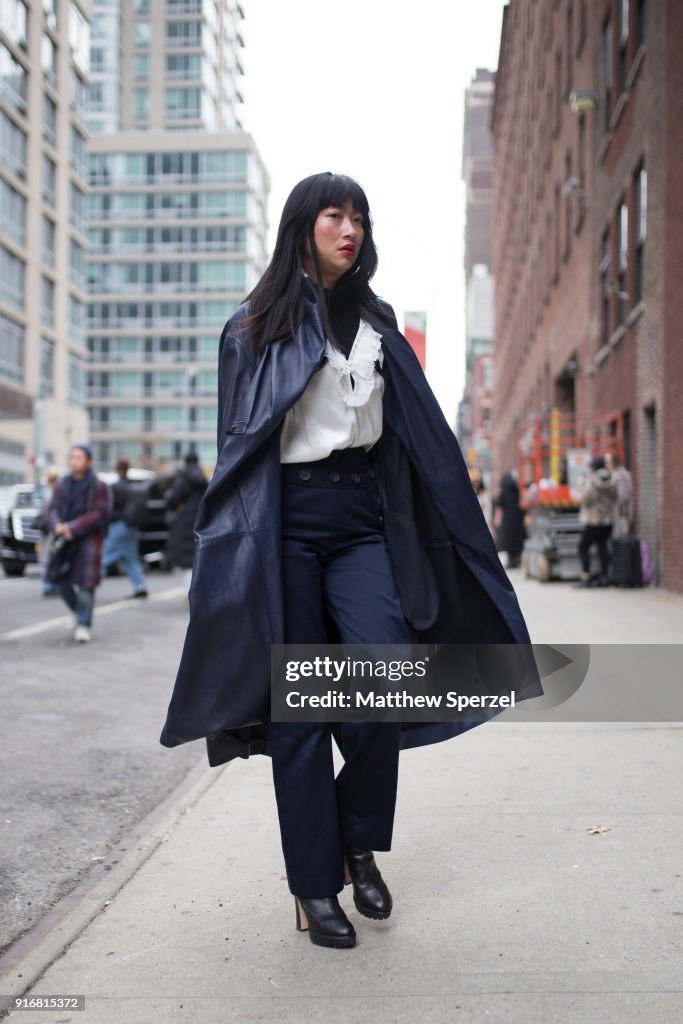 Street Style - New York Fashion Week February 2018 - Day 3