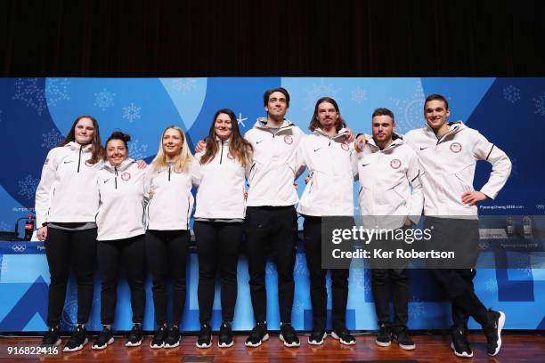 United States Freestyle skiers Caroline Claire, Darian Stevens, Maggie Voisin, Devin Logan, Alex Hall, McRae Williams, Gus Kenworthy and Nick Goepper...