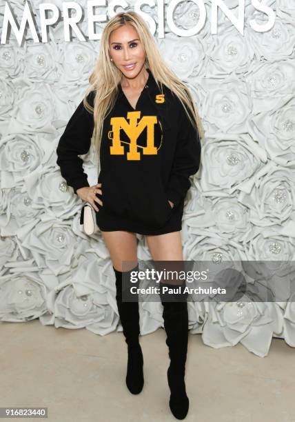 Actress Tess Broussard attends the Gretchen Christine x Impressions Vanity PopUpParty on February 10, 2018 in Los Angeles, California.