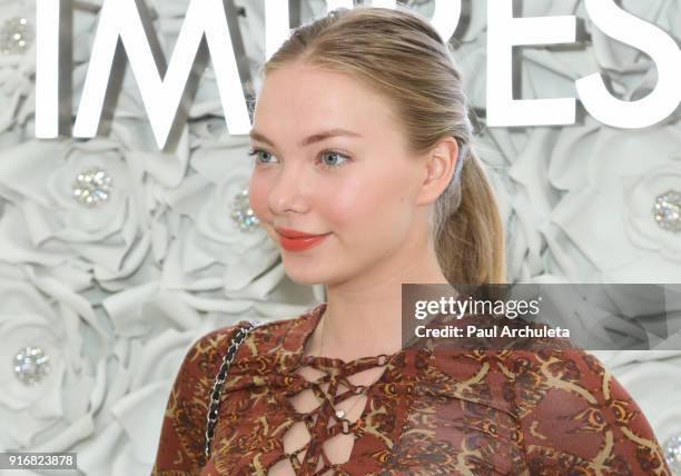 Actress Emilia McCarthy attends the Gretchen Christine x Impressions Vanity PopUpParty on February 10, 2018 in Los Angeles, California.