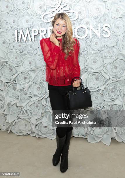 Actress Hannah Kat Jones attends the Gretchen Christine x Impressions Vanity PopUpParty on February 10, 2018 in Los Angeles, California.