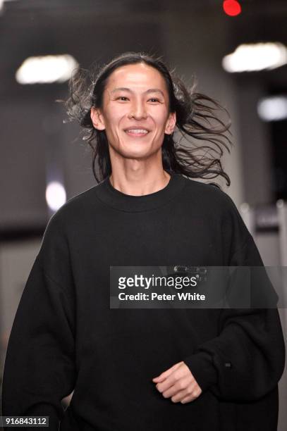 Alexander Wang walks the runway at Alexander Wang Fashion Show during New York Fashion Week at 4 Times Square on February 10, 2018 in New York City.