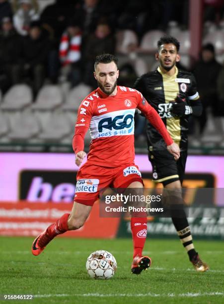 Idir Ouali forward of KV Kortrijk pictured during the Jupiler Pro League match between K.V. Kortrijk and Antwerp FC on February 10, 2018 in Kortrijk,...