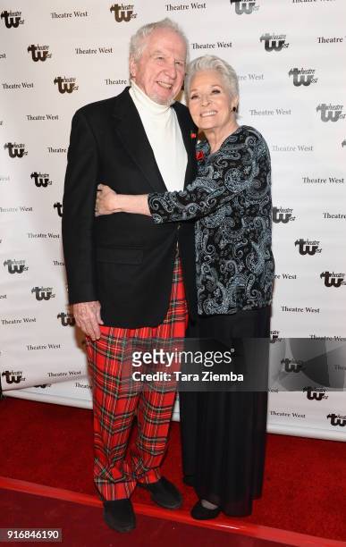 Actors Marshall Borden and Lee Meriwether attend the 'Love Letters To Lee Meriwether' premiere at Theatre West on February 10, 2018 in Los Angeles,...