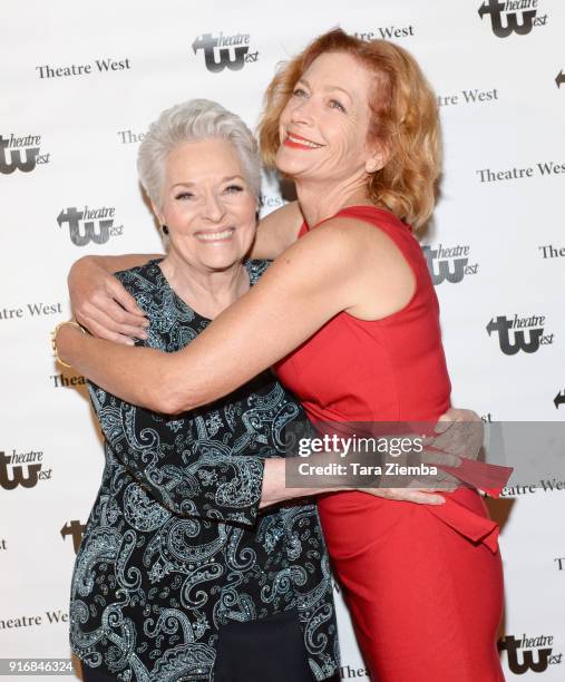 Actress Lee Meriwether and singer/songwriter Kiki Ebsen attend the 'Love Letters To Lee Meriwether' premiere at Theatre West on February 10, 2018 in...