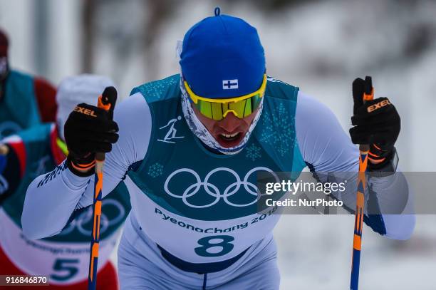 Iivo Niskanen of Finland at Men's 15km + 15km Skiathlon at olympics at Alpensia cross country stadium, Pyeongchang, South Korea on February 11, 2018....