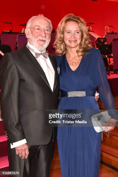 Dieter Hallervorden and Christiane Zander attend the 18th Brandenburg Ball on February 10, 2018 in Potsdam, Germany.