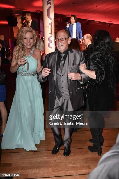 Victoria Herrmann, Herbert Koefer and his wife Heike Knochee during the 18th Brandenburg Ball on February 10, 2018 in Potsdam, Germany.