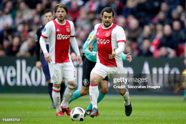 Amin Younes of Ajax during the Dutch Eredivisie match between Ajax v Fc Twente at the Johan Cruijff Arena on February 11, 2018 in Amsterdam...