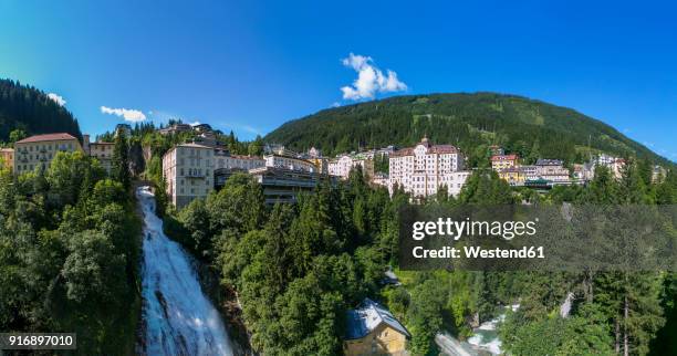 austria, salzburg state, gasteinertal, bad gastein, view gastein waterfall - bad gastein stockfoto's en -beelden