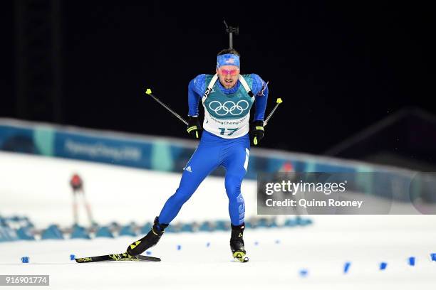 Sean Doherty of the United States competes during the Men's 10km Sprint Biathlon on day two of the PyeongChang 2018 Winter Olympic Games at Alpensia...