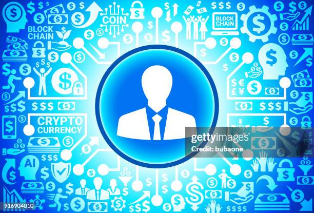 businessman profile icon on money and cryptocurrency background - headshot backdrop stock illustrations
