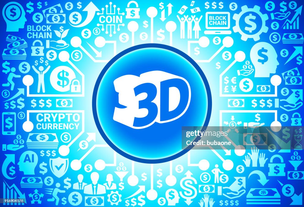 3D Icon on Money and Cryptocurrency Background