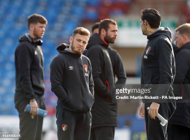 Bournemouth players before the game during the Premier League match at the John Smith's Stadium, Huddersfield.