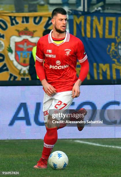 Albero Cerri of Parma Calcio during the Serie B match between Parma Calcio and AC Perugia at Stadio Ennio Tardini on February 11, 2018 in Parma,...