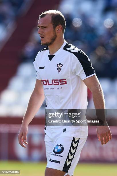 Roman Zozulia of Albacete looks on during the La Liga 123 match between Albacete Balompie and Nastic at Estadio Carlos Belmonte on February 11, 2018...