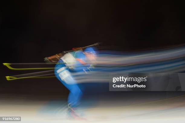 Lowell Bailey of United States at Mens 10 kilometre sprint Biathlon at olympics at Alpensia biathlon stadium, Pyeongchang, South Korea on February...