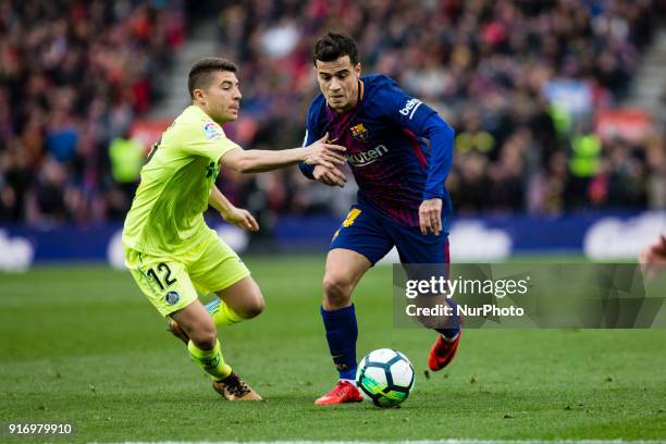 Phillip Couthino from Brasil of FC Barcelona during La Liga match between FC Barcelona v Getafe at Camp Nou Stadium in Barcelona on 11 of February,...