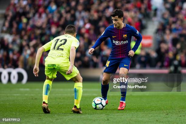 Phillip Couthino from Brasil of FC Barcelona during La Liga match between FC Barcelona v Getafe at Camp Nou Stadium in Barcelona on 11 of February,...