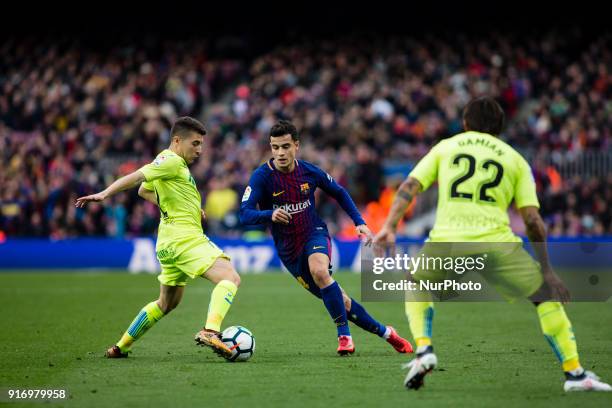 Phillip Couthino from Brasil of FC Barcelona during La Liga match between FC Barcelona v Getafe at Camp Nou Stadium in Barcelona on 11 of February,...