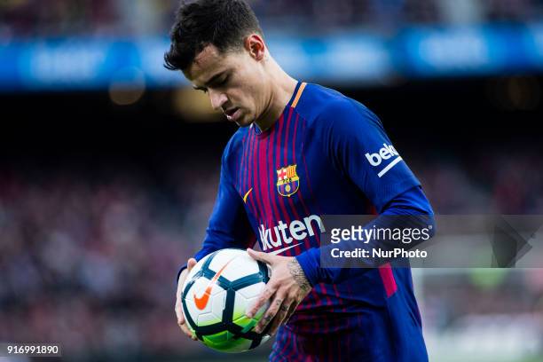 Phillip Couthino from Brasil of FC Barcelona during La Liga match between FC Barcelona v Getafe at Camp Nou Stadium in Barcelona on 11 of February,...