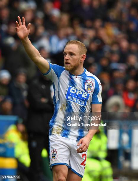 Alex Pritchard of Huddersfield Town during the Premier League match between Huddersfield Town and AFC Bournemouth at John Smith's Stadium on February...